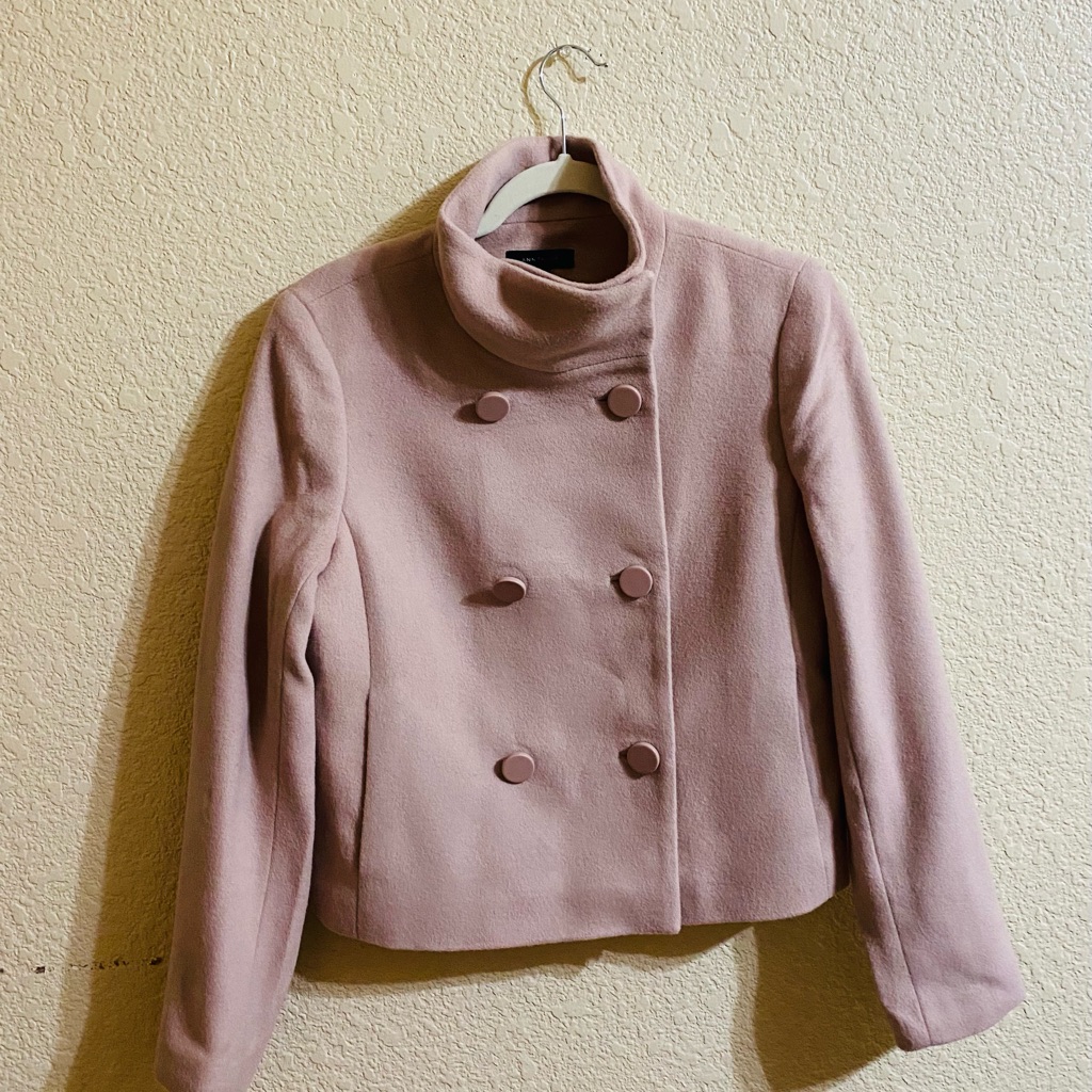 Ann Taylor Short Pea Coat Dust Pink Size M